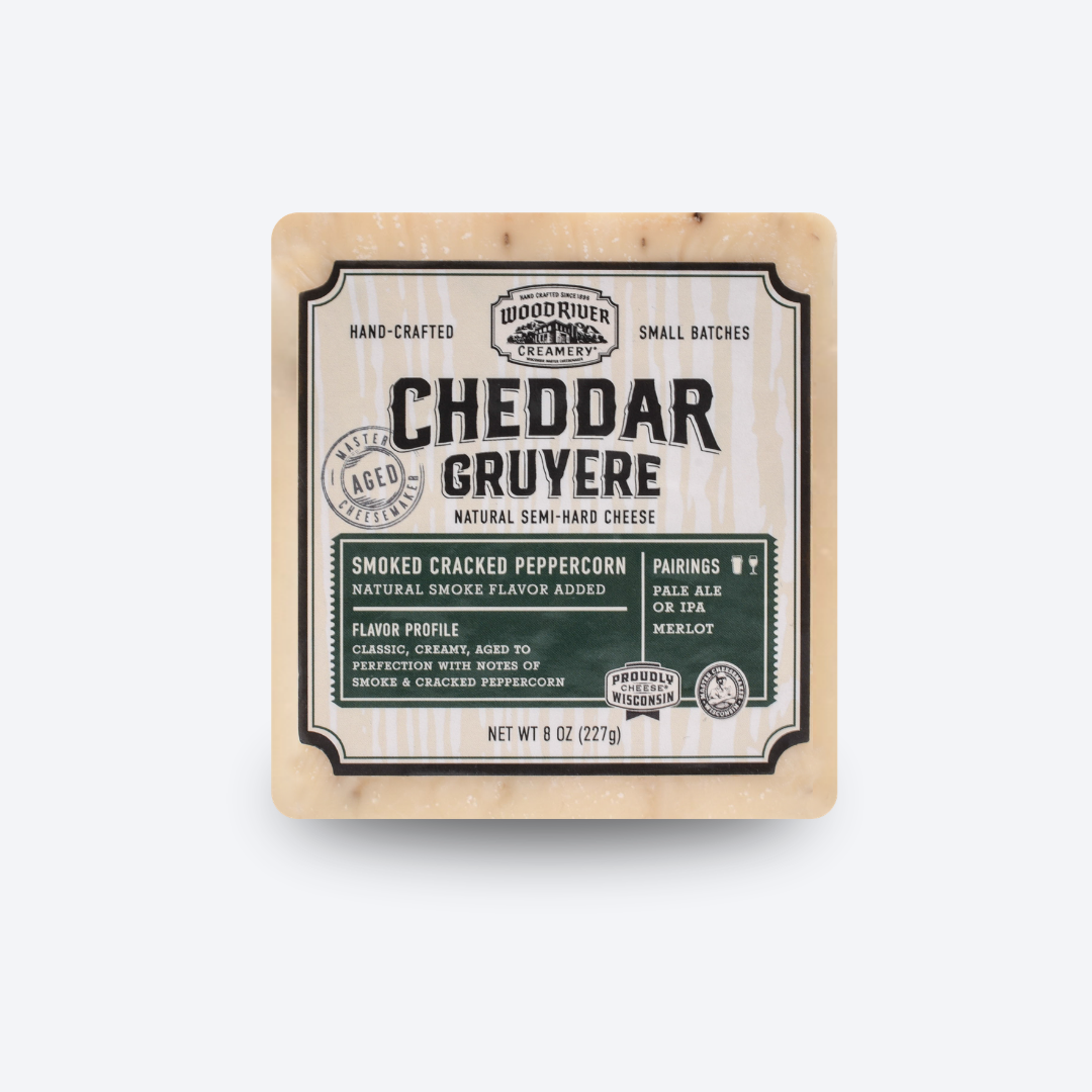 Smoked Cracked Peppercorn Cheddar Gruyere