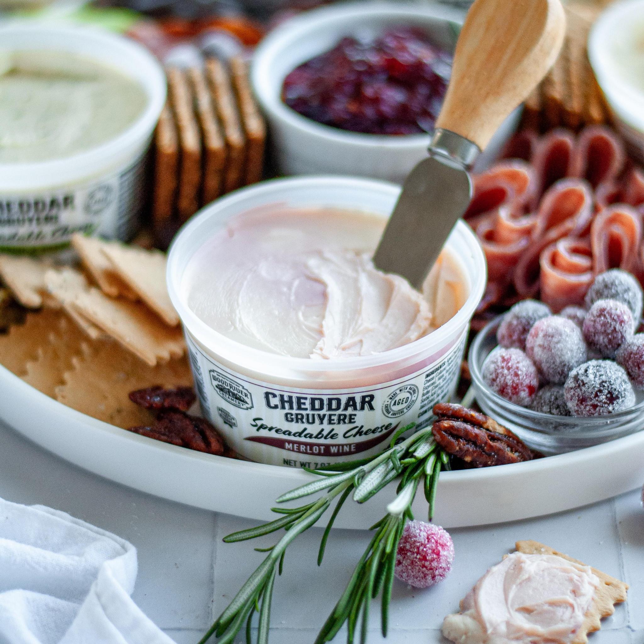 Merlot Wine Cheddar Gruyere Spreadable Cheese