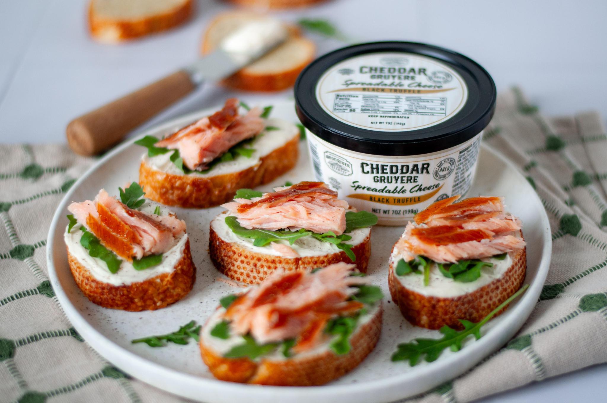 Spreadable Black Truffle Cheddar Gruyere Cheese