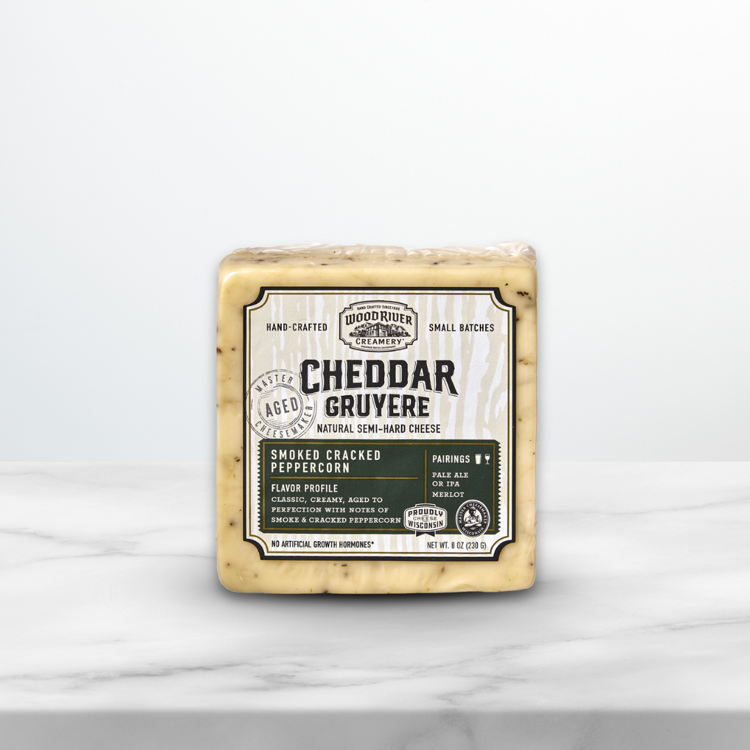 Smoked Cracked Peppercorn Cheddar Gruyere