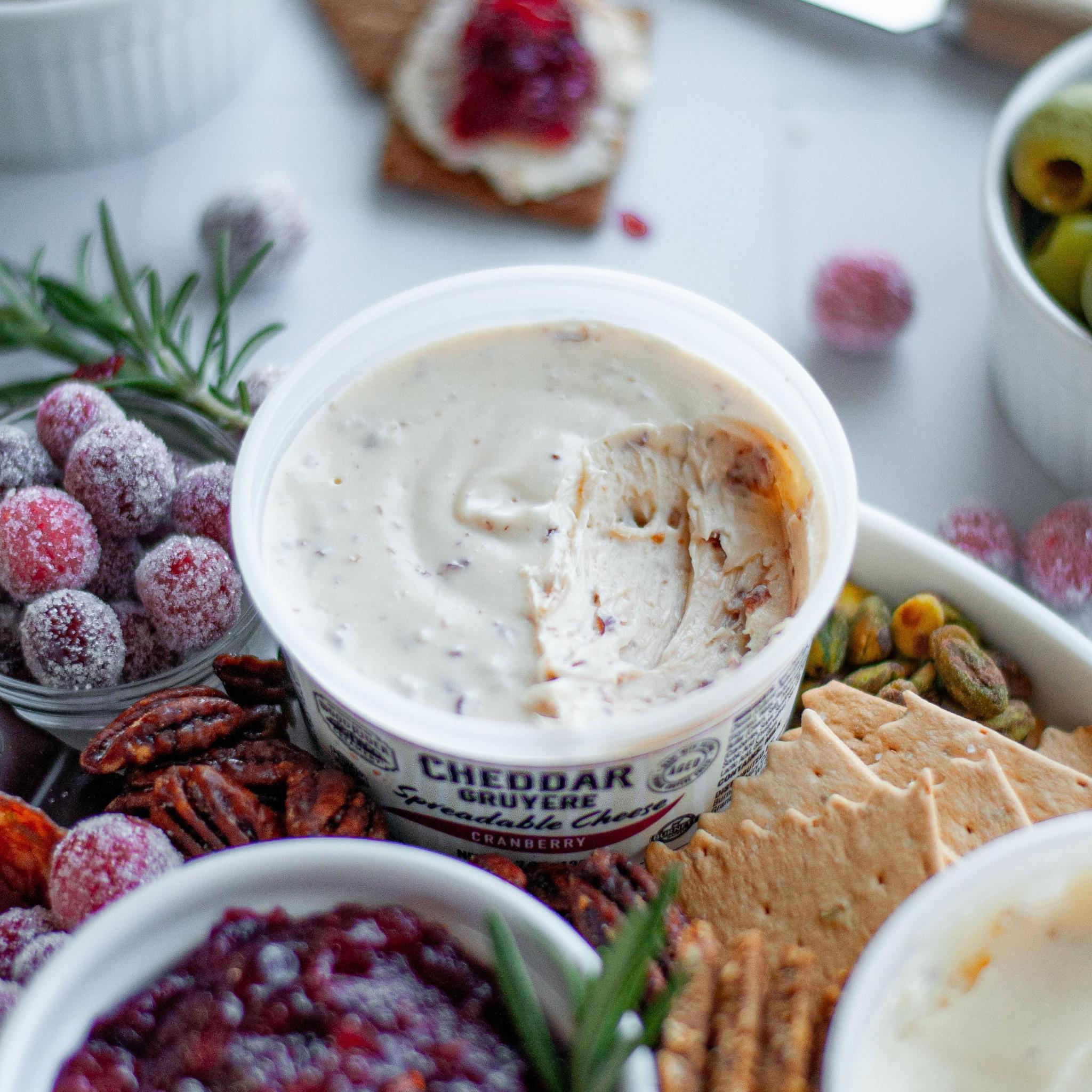 Cranberry Cheddar Gruyere Spreadable Cheese