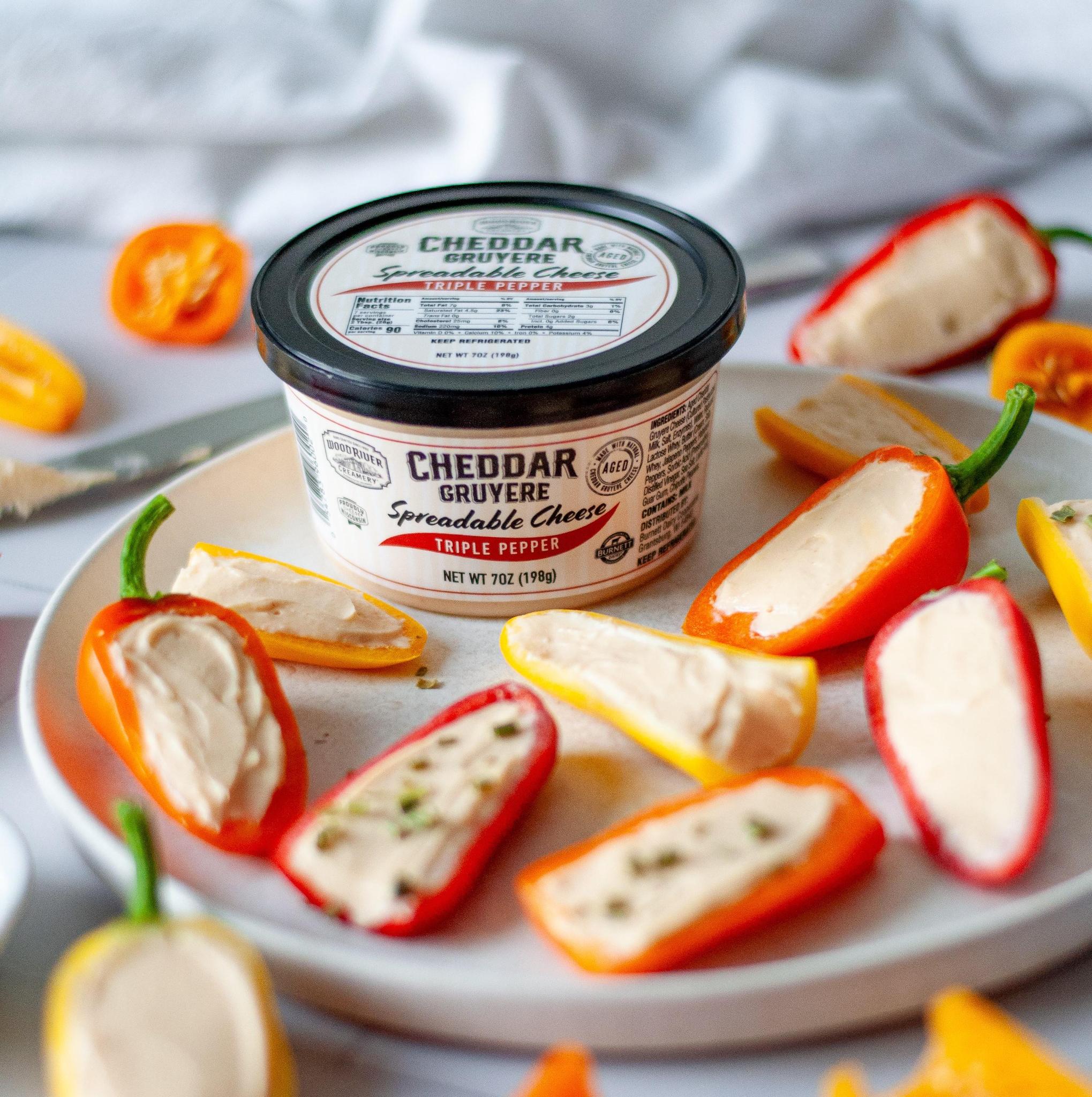 Triple Pepper Cheddar Gruyere Spreadable Cheese