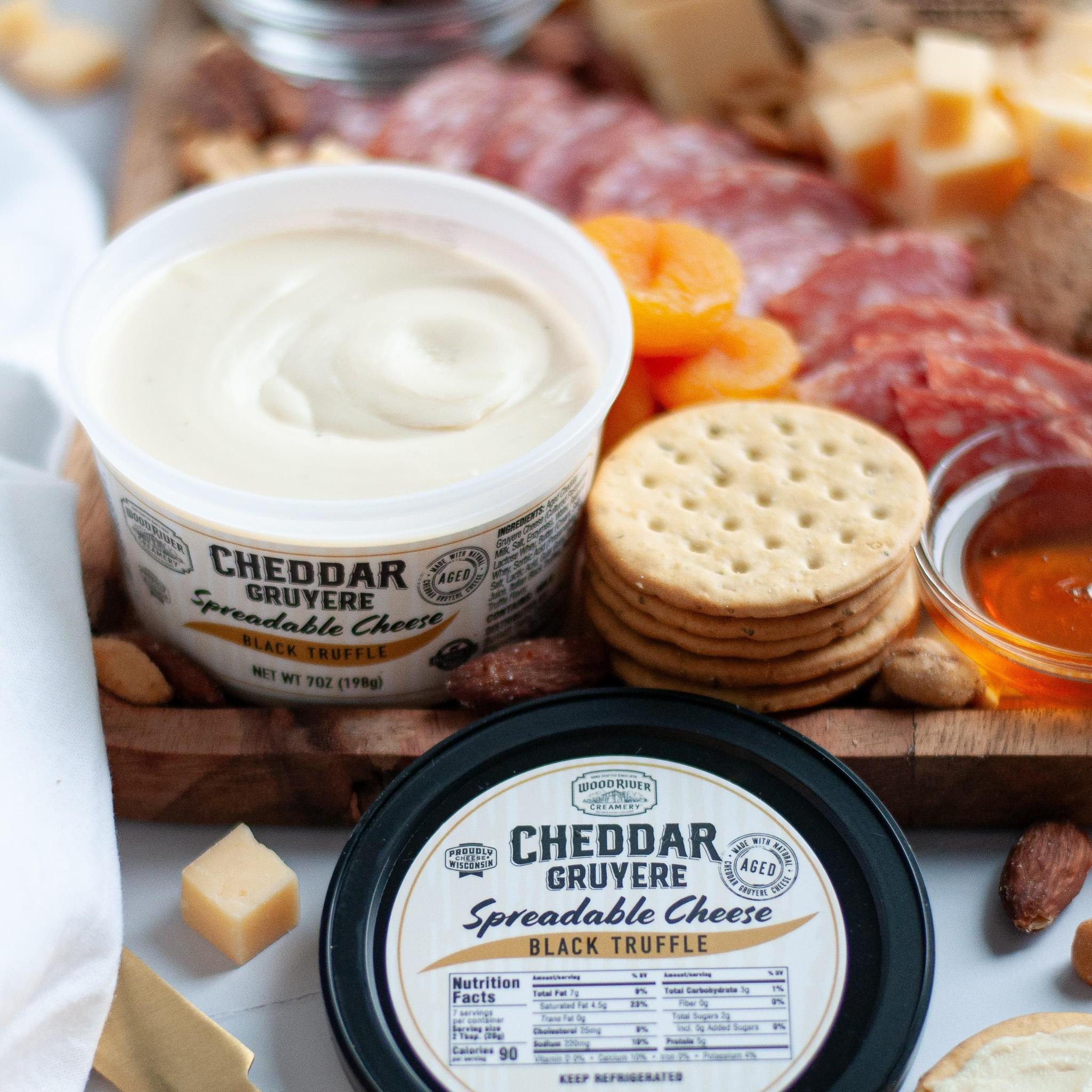 Black Truffle Cheddar Gruyere Spreadable Cheese