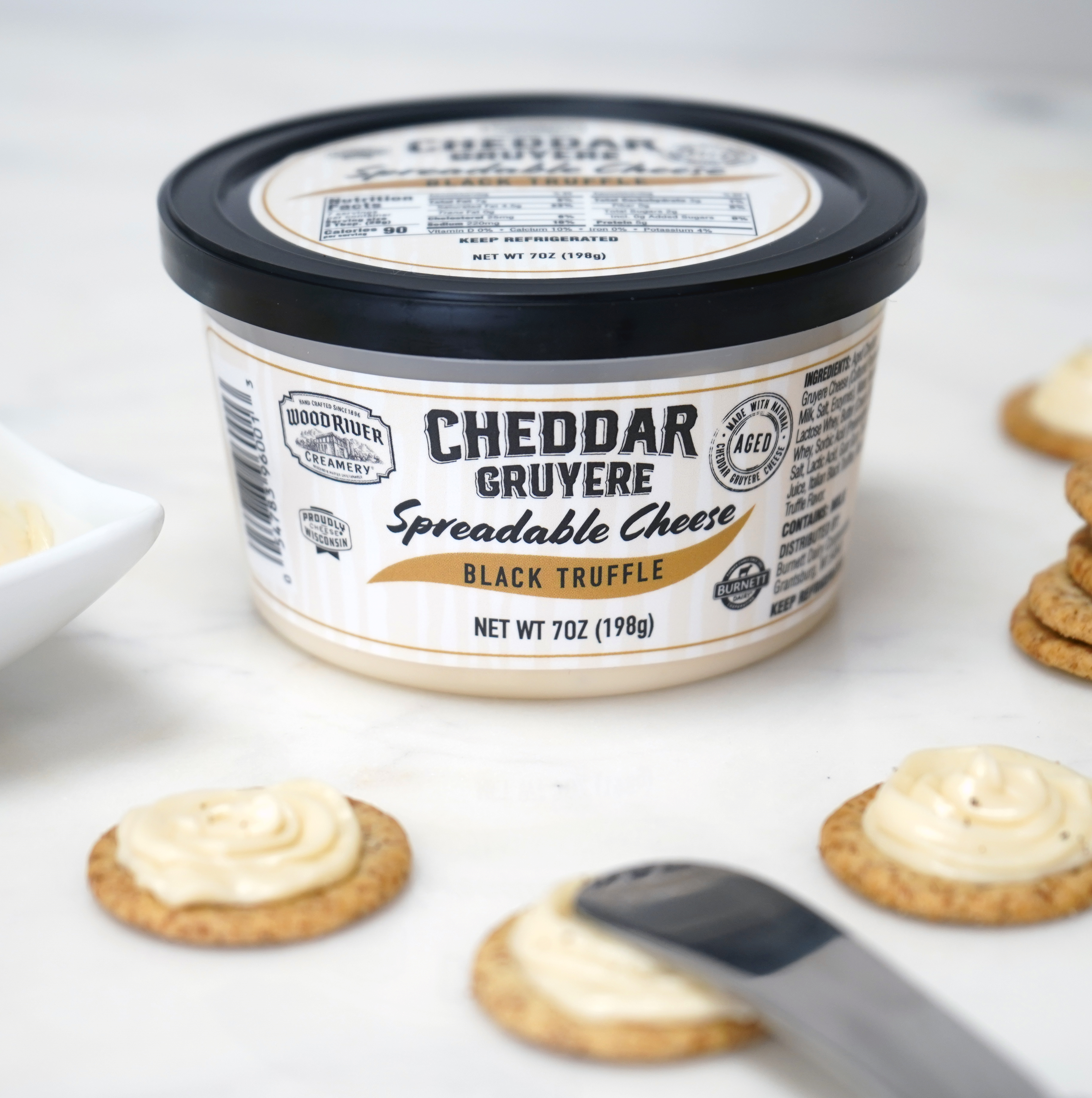 Cheddar Gruyere Black Truffle Cheese Spread