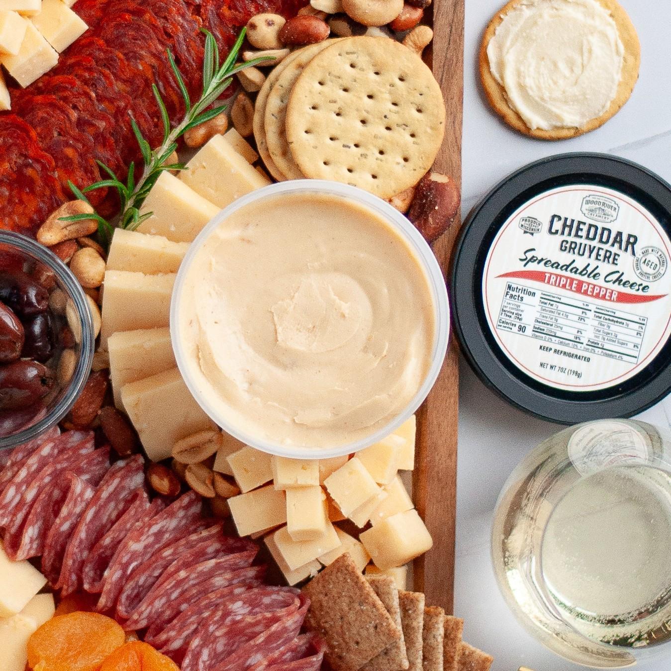 Triple Pepper Cheddar Gruyere Spreadable Cheese