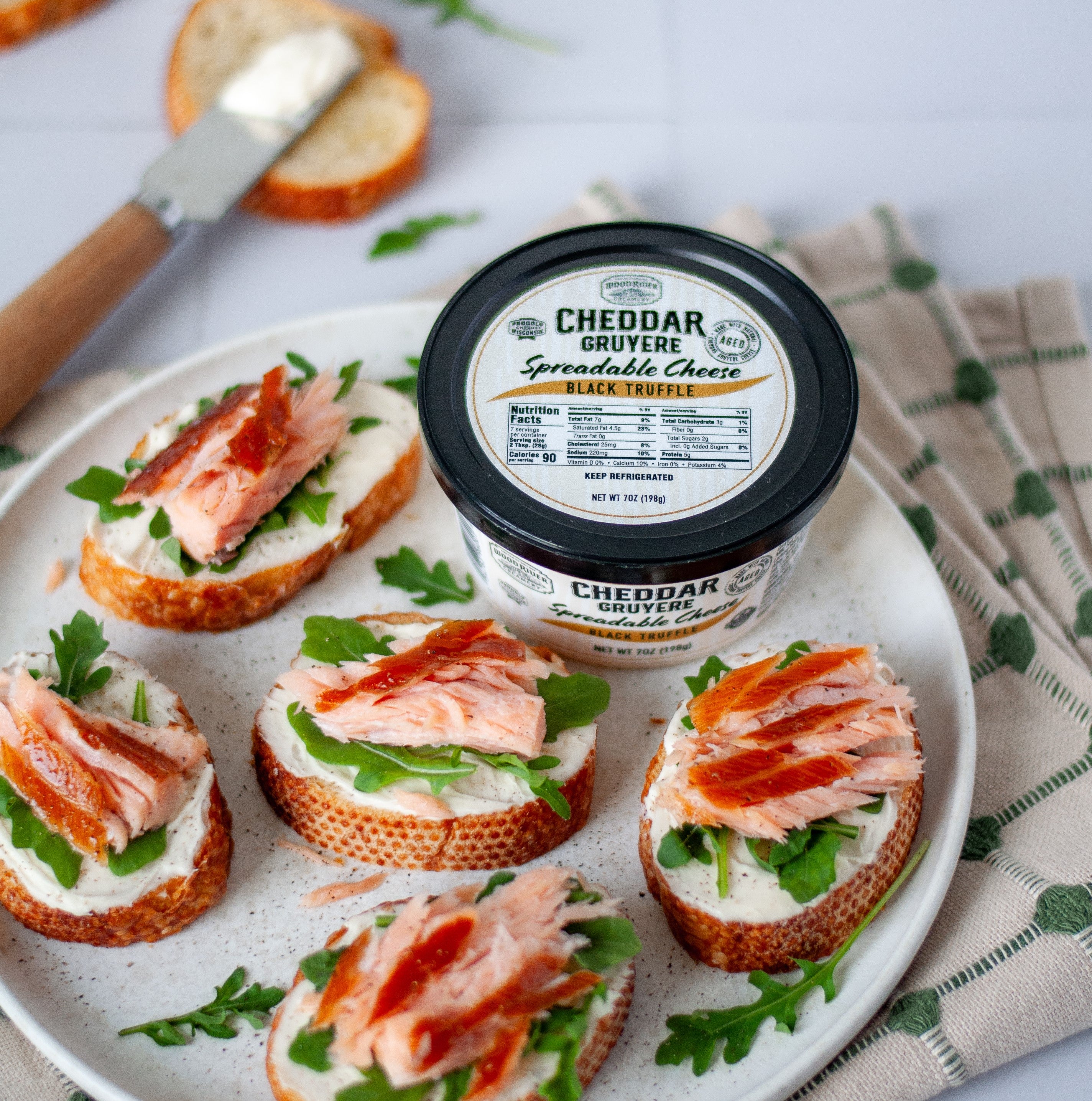 Cheddar Gruyere Black Truffle Cheese Spread