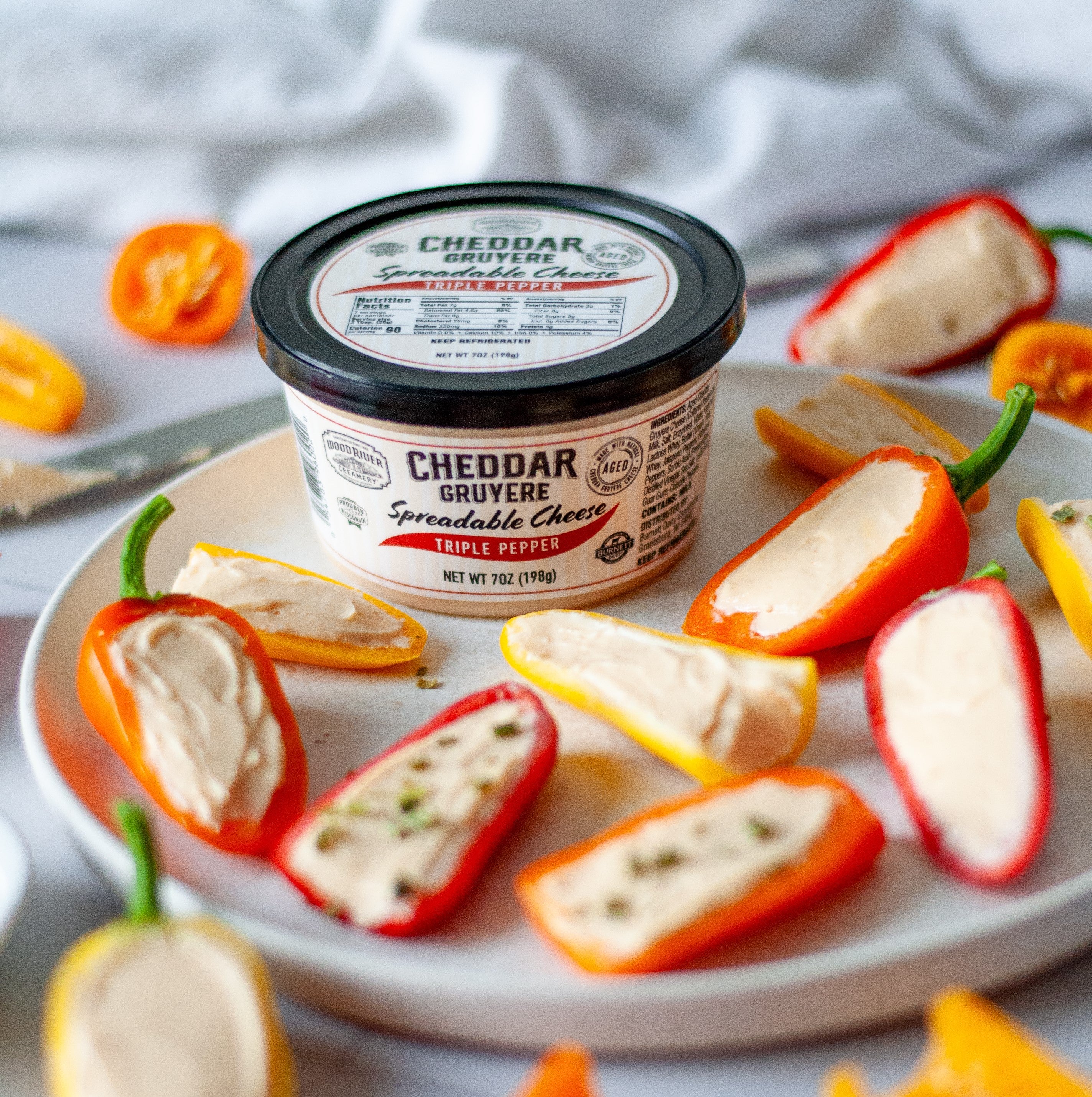 Cheddar Gruyere Triple Pepper Cheese Spread