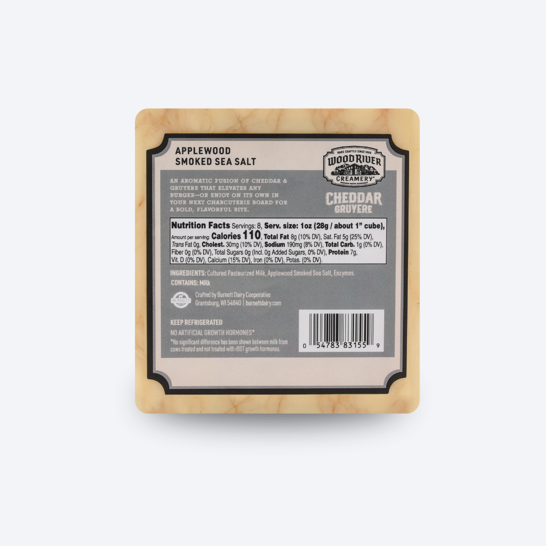 Applewood Smoked Sea Salt Cheddar Gruyere
